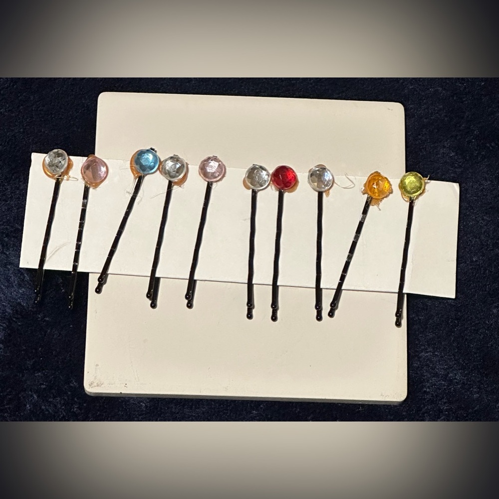 Lorena Espinoza Design Plastic Jewels Bobby-Pins, 10Pk (NWT)